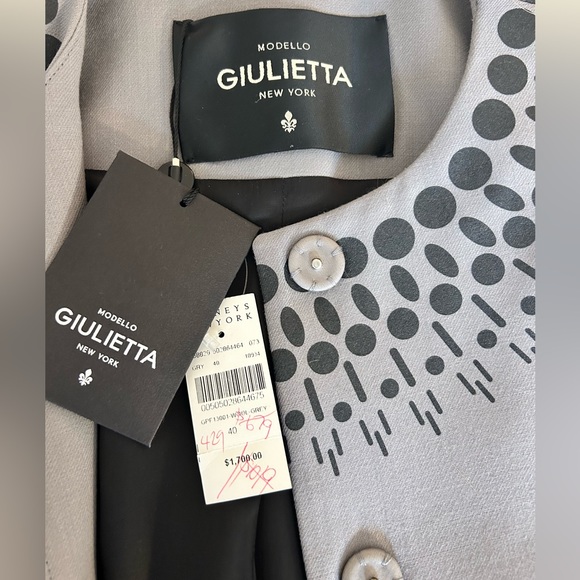 NWT Giulietta grey wool fitted jacket coat Size 40, Barneys New York - Picture 4 of 7